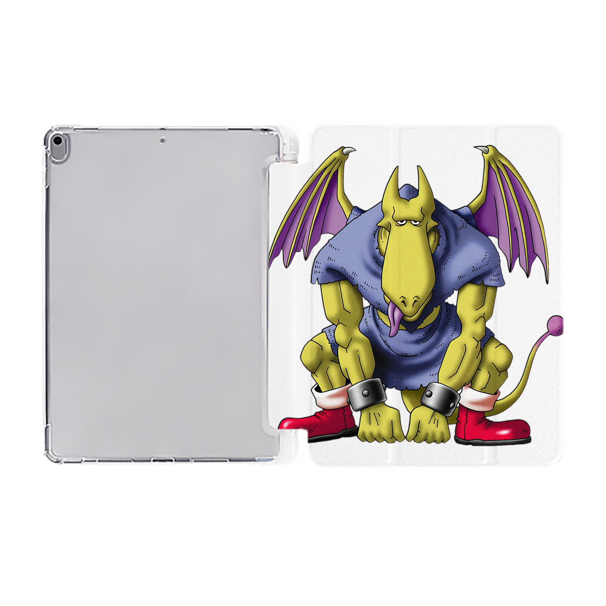 （画像用） ドラゴンクエスト Doragon Kuesuto Dragon Quest IPad ケース ペン収納付き 三つ折りスタンド PUレザー×シリコン 対応機種9.5/10.5/10.9インチ